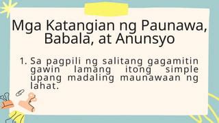 mga halimbawa ng paunawa|PAUNAWA: Tagalog.